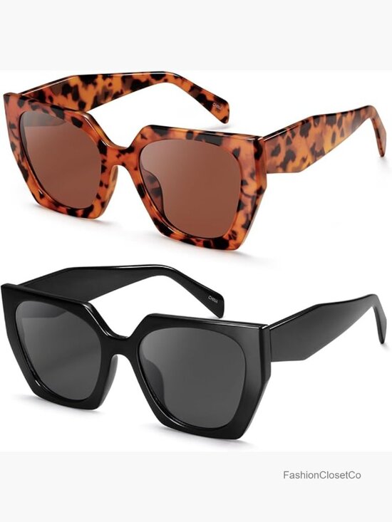 Polarized Big Trendy Square Cat Eye Sunglasses UV400 main image 4